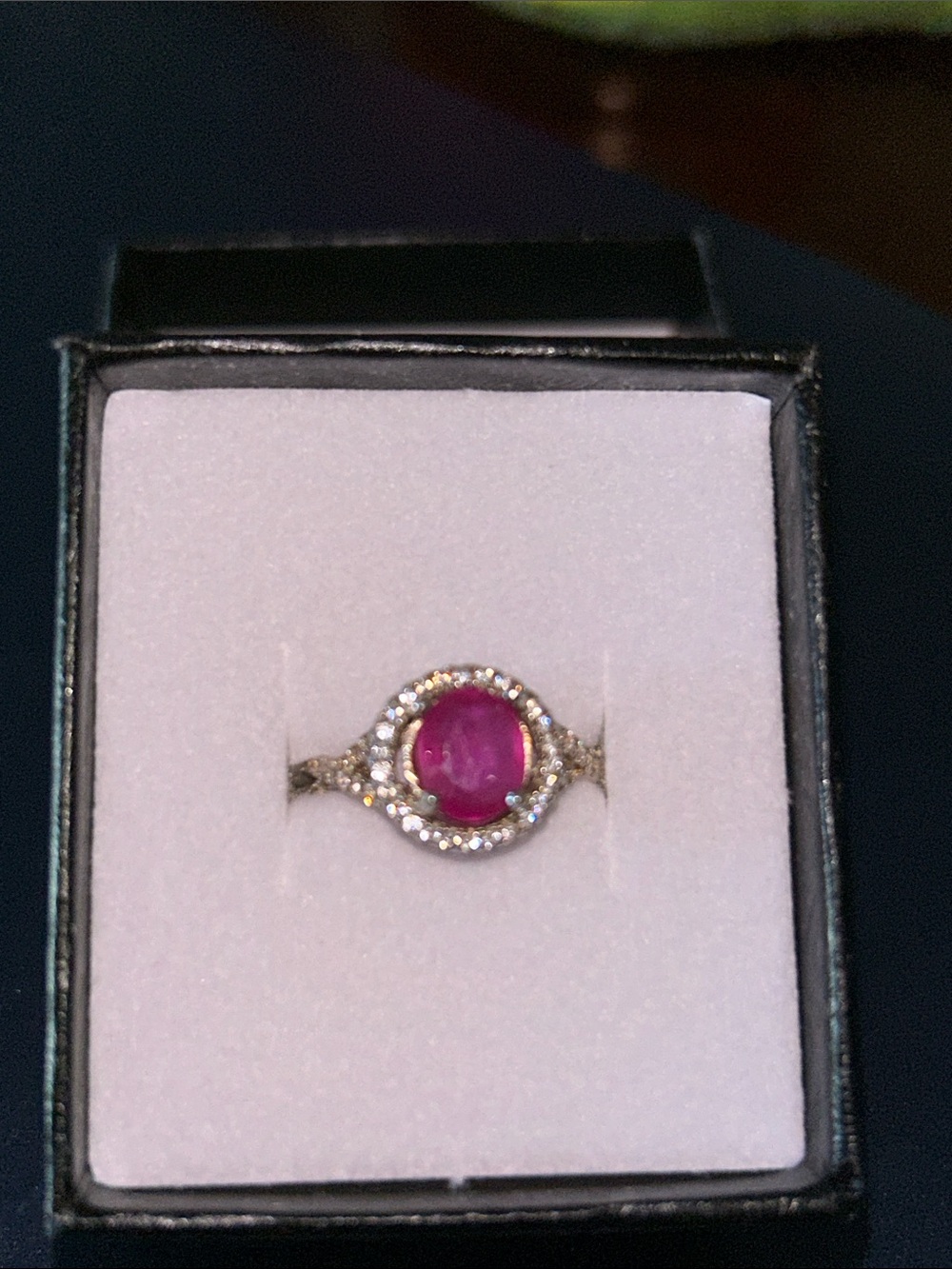 Beautiful Ruby & White Sapphire Ring